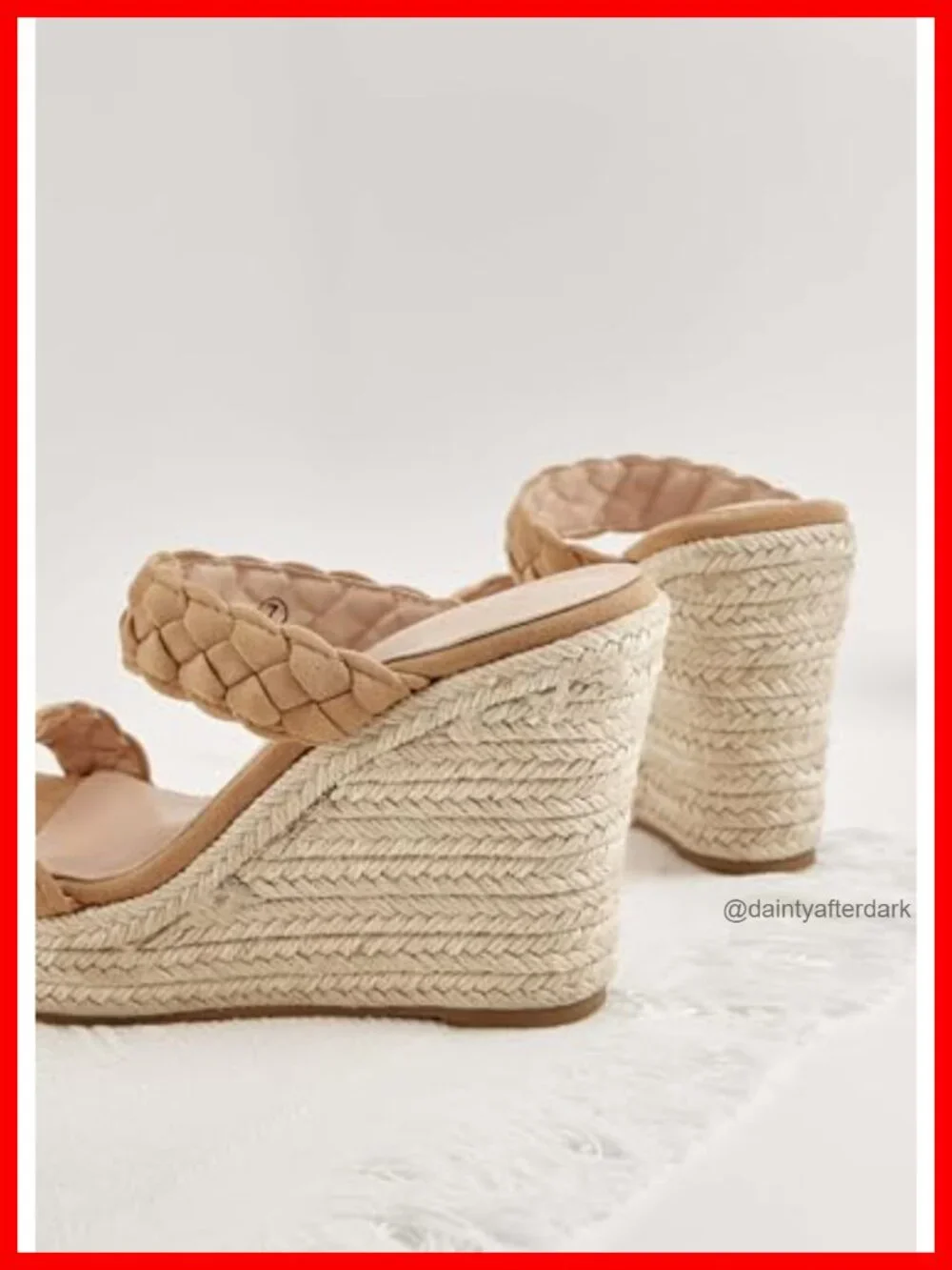 Woven Espadrille Wedge Platform Slide Sandals Suede Leather Cushioned